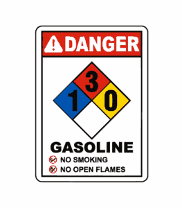 Danger Gasoline No smoking No open flames